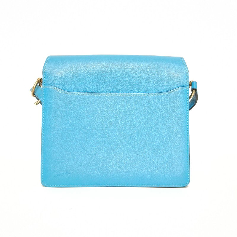 HERMES Roulis豬鼻子19P3北方藍EC皮D刻金扣肩背包-2