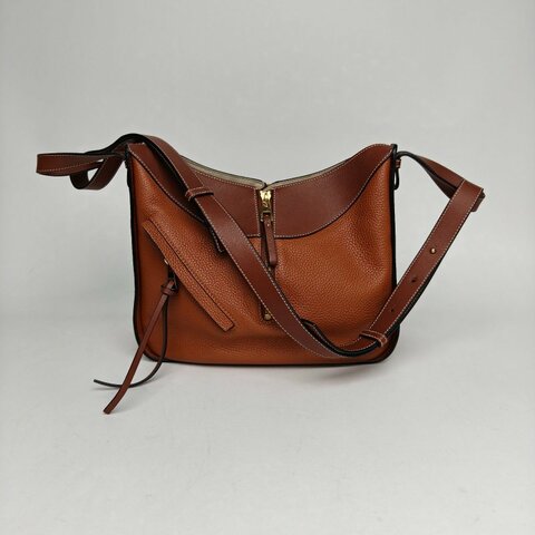 LOEWE Hammock吊床包小號拼色牛皮金扣肩背包