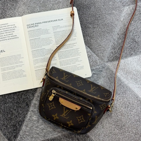 LV MINI BUMBAG老花鏈袋腰包/M82335晶片