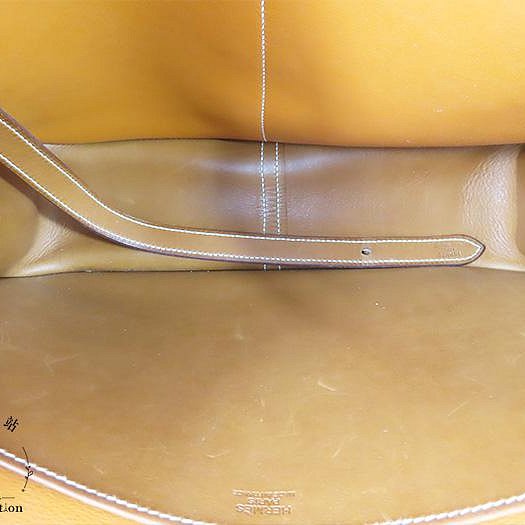 【巴黎站二手名牌專賣店】＊現貨＊HERMES 愛馬仕 真品＊X刻HALZAN 31金棕色皮革銀釦斜背肩背包-3