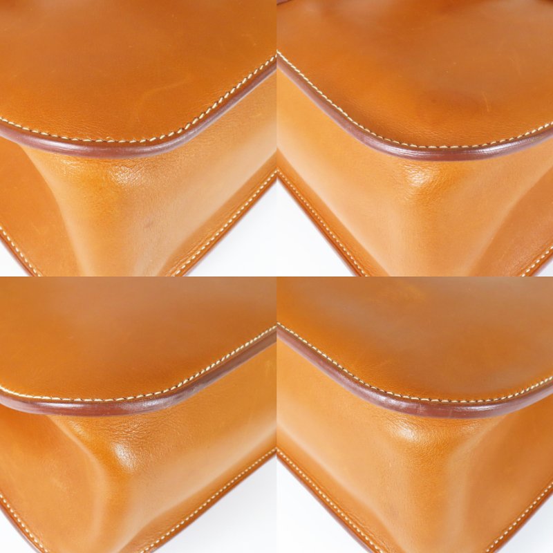 【巴黎站二手名牌專賣店】＊現貨＊HERMES 愛馬仕 真品＊X刻HALZAN 31金棕色皮革銀釦斜背肩背包-4