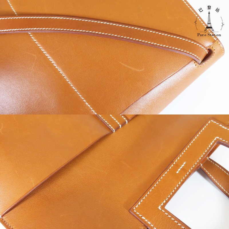 【巴黎站二手名牌專賣店】＊現貨＊HERMES 愛馬仕 真品＊X刻HALZAN 31金棕色皮革銀釦斜背肩背包-7