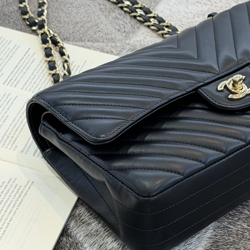 CHANEL黑淡金山型紋COCO25/23-4