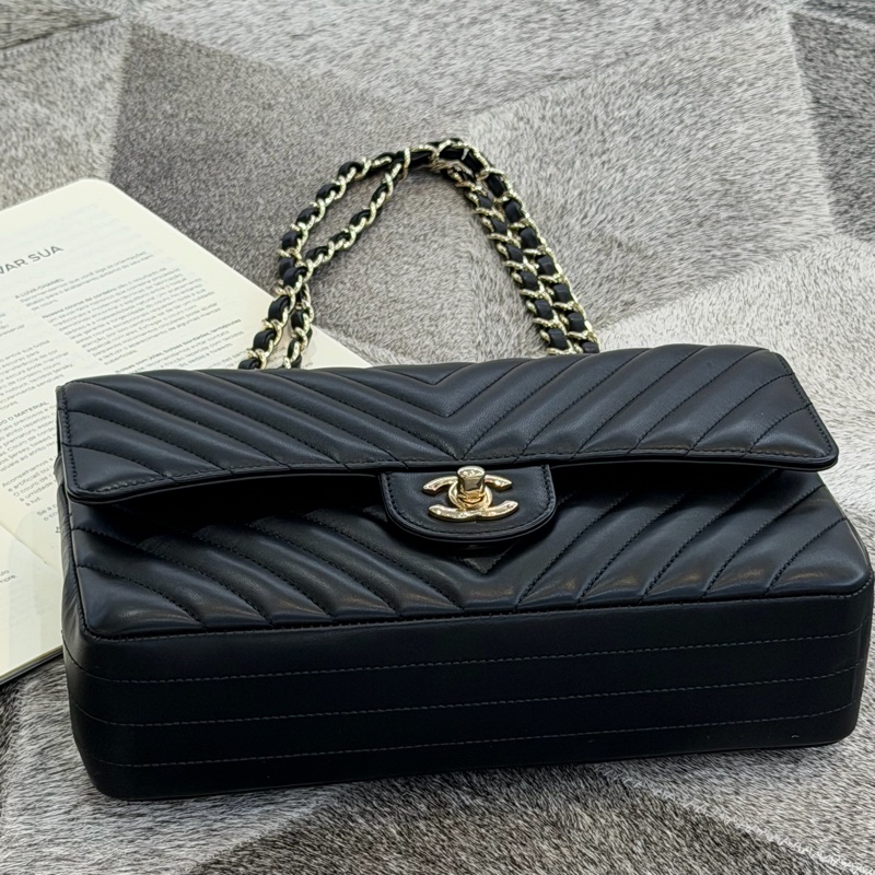 CHANEL黑淡金山型紋COCO25/23-5