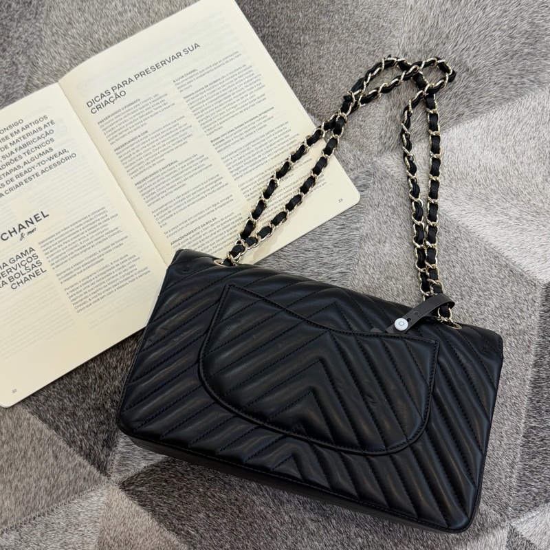 CHANEL黑淡金山型紋COCO25/23-7