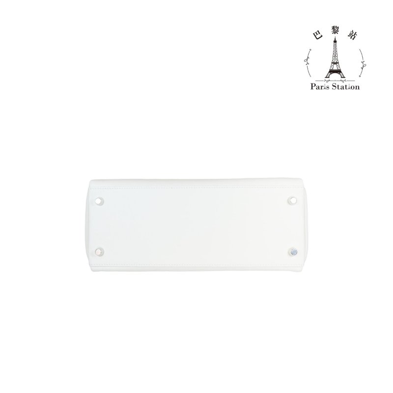 【巴黎站二手名牌專賣店】＊現貨＊HERMES 愛馬仕 真品＊U刻奶昔白銀扣KELLY28 手提包 肩背包-2