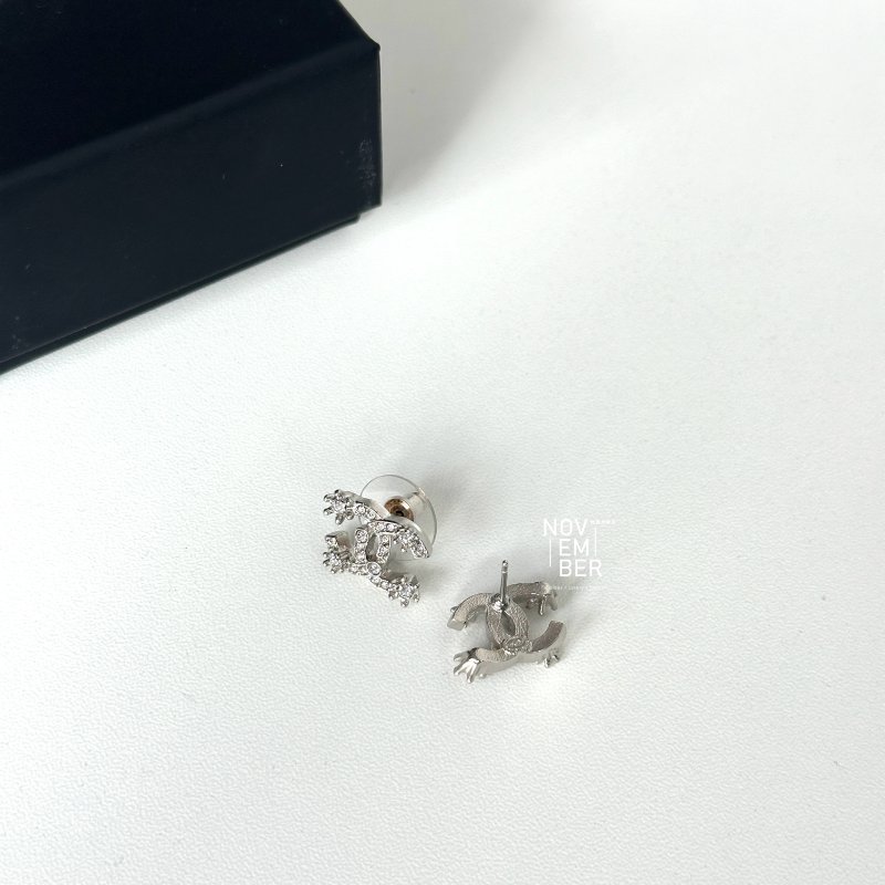 全新✨ Chanel 香奈兒 雙C滿鑽耳環-1