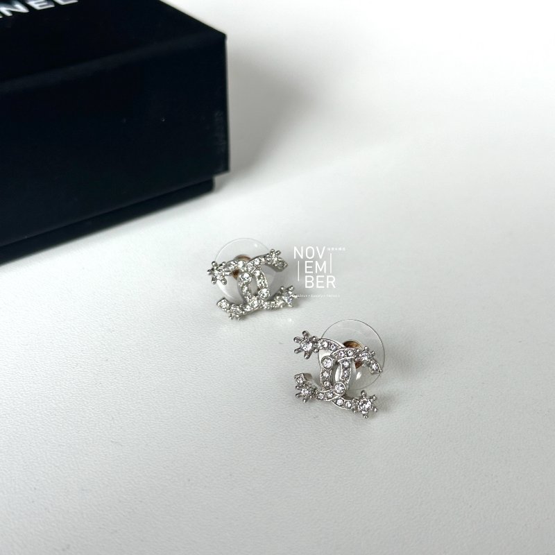 全新✨ Chanel 香奈兒 雙C滿鑽耳環-2