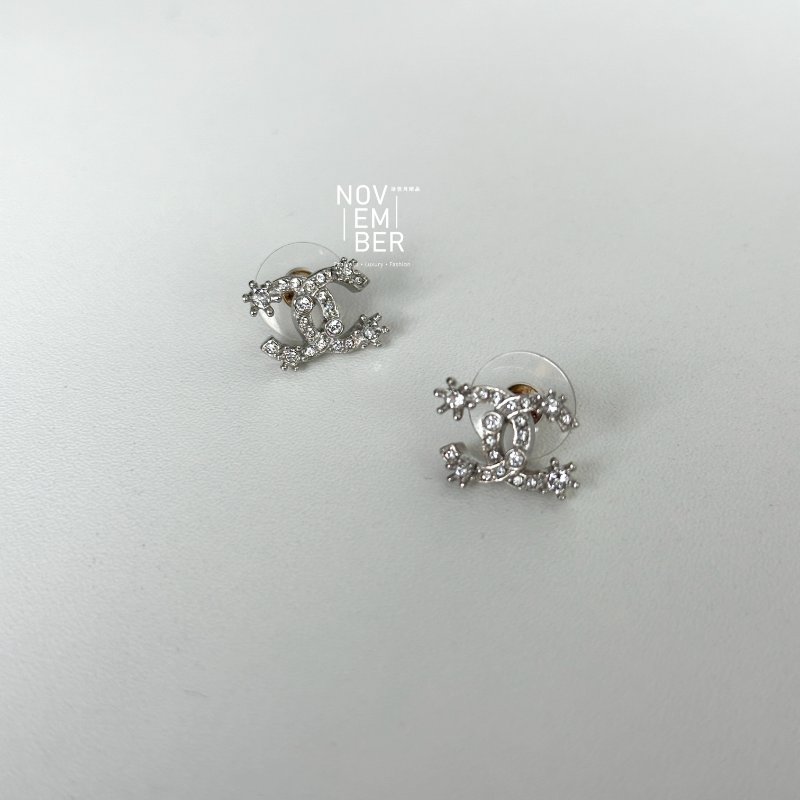 全新✨ Chanel 香奈兒 雙C滿鑽耳環-3