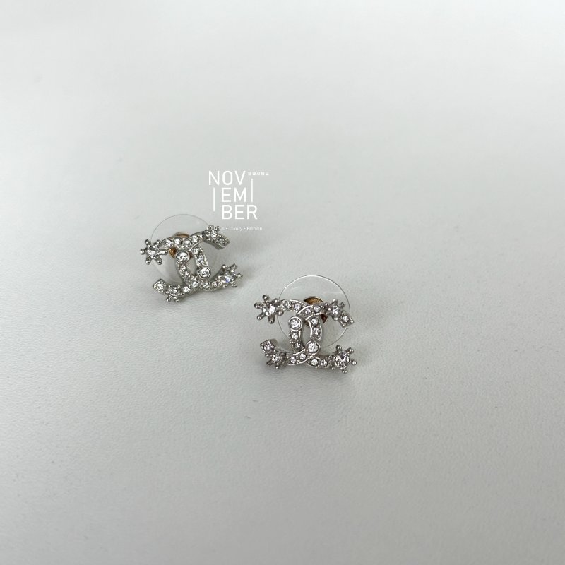 全新✨ Chanel 香奈兒 雙C滿鑽耳環-4