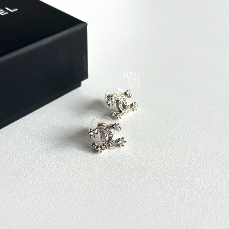 全新✨ Chanel 香奈兒 雙C滿鑽耳環-9