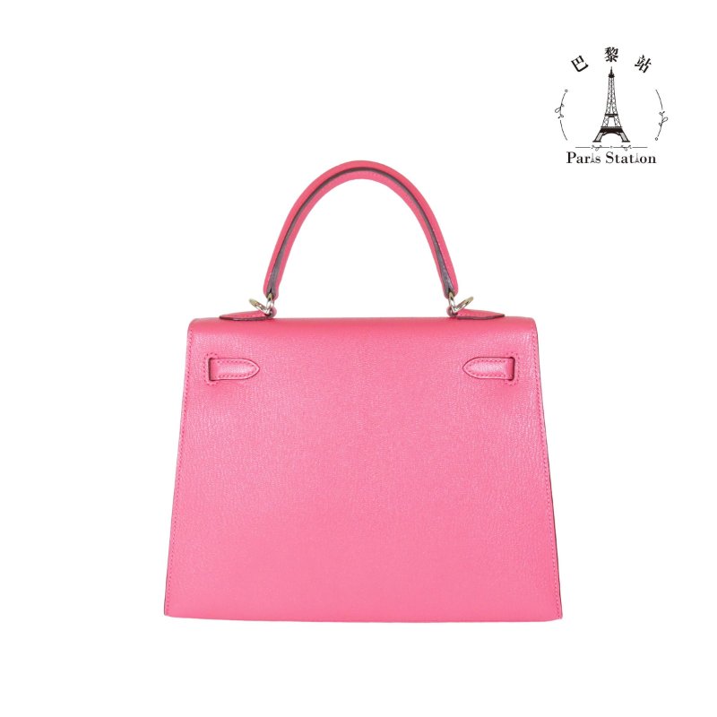 【巴黎站二手名牌專賣店】＊現貨＊HERMES 愛馬仕 真品＊Y刻唇膏粉銀釦外縫KELLY25 手提包 肩背包-1