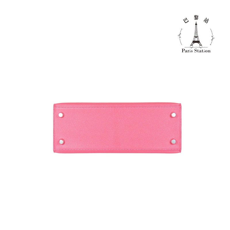 【巴黎站二手名牌專賣店】＊現貨＊HERMES 愛馬仕 真品＊Y刻唇膏粉銀釦外縫KELLY25 手提包 肩背包-2