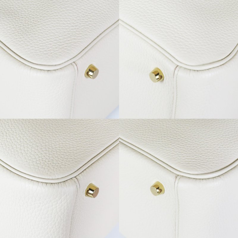 【巴黎站二手名牌專賣店】＊現貨＊HERMES 愛馬仕 真品＊B刻8L冰川白皮革金釦LINDY 26手提肩背包-4