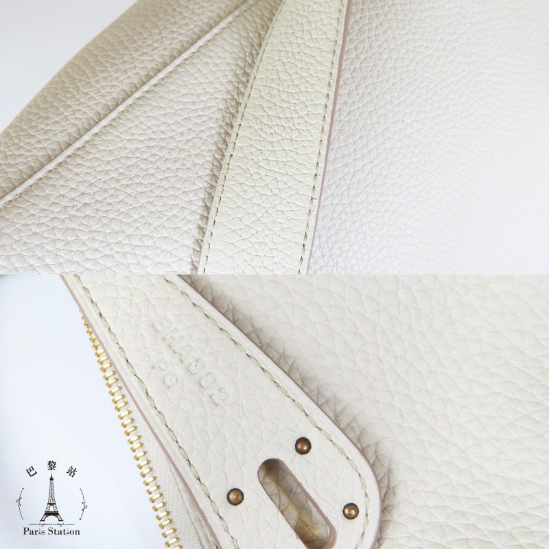 【巴黎站二手名牌專賣店】＊現貨＊HERMES 愛馬仕 真品＊B刻8L冰川白皮革金釦LINDY 26手提肩背包-6