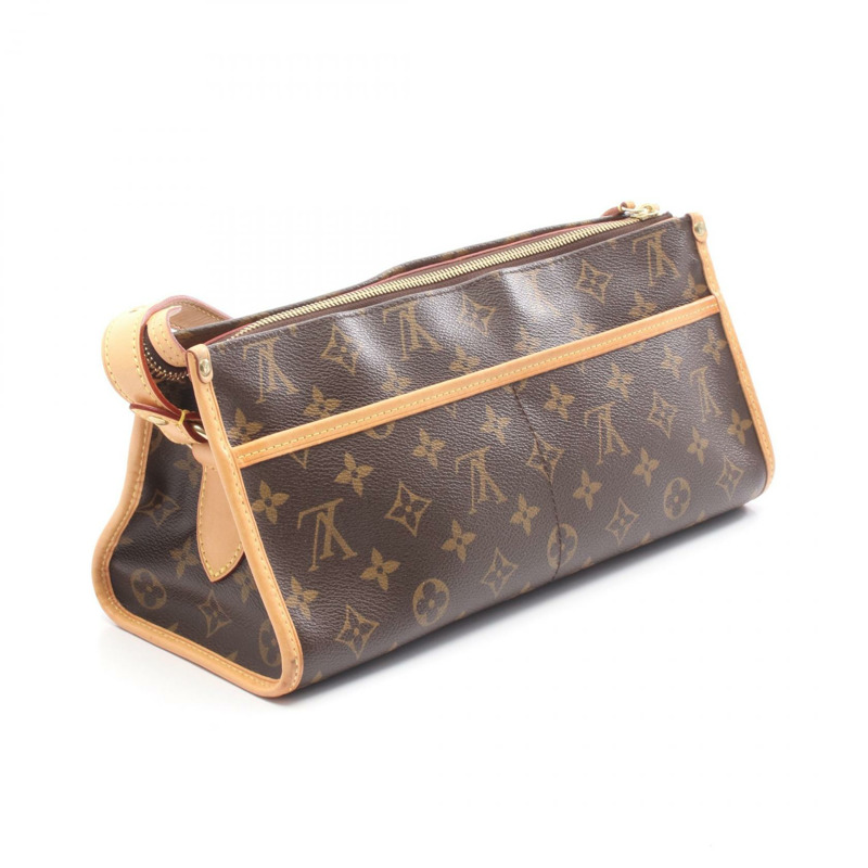 棕色 原花 帆布 Popincourt Long 肩背包【LOUIS VUITTON LV 路易威登】 M40008-1
