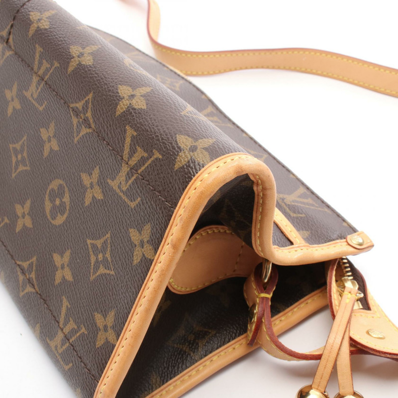 棕色 原花 帆布 Popincourt Long 肩背包【LOUIS VUITTON LV 路易威登】 M40008-7