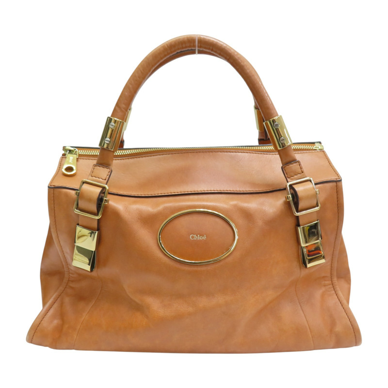 棕色 牛皮 Victoria 手提包【Chloe 克羅伊】-0