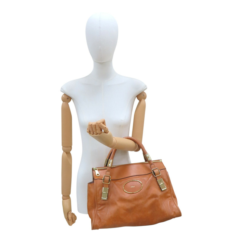 棕色 牛皮 Victoria 手提包【Chloe 克羅伊】-9