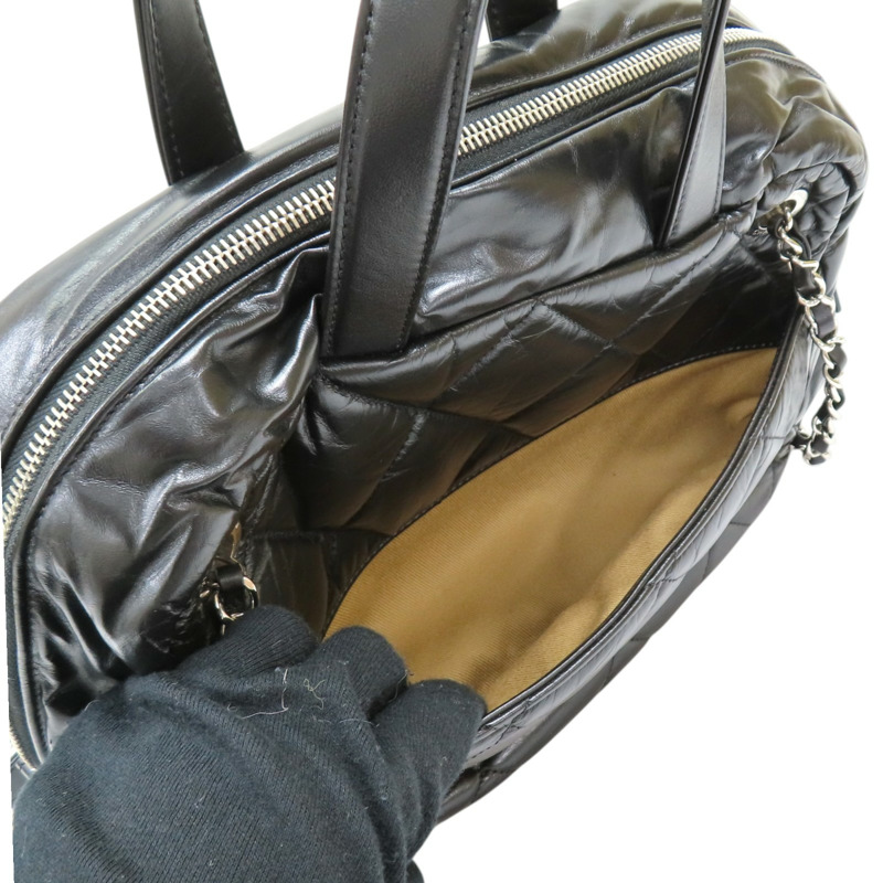 黑色 菱格紋 羊皮 Express Bowling 兩用包【CHANEL 香奈兒】-5