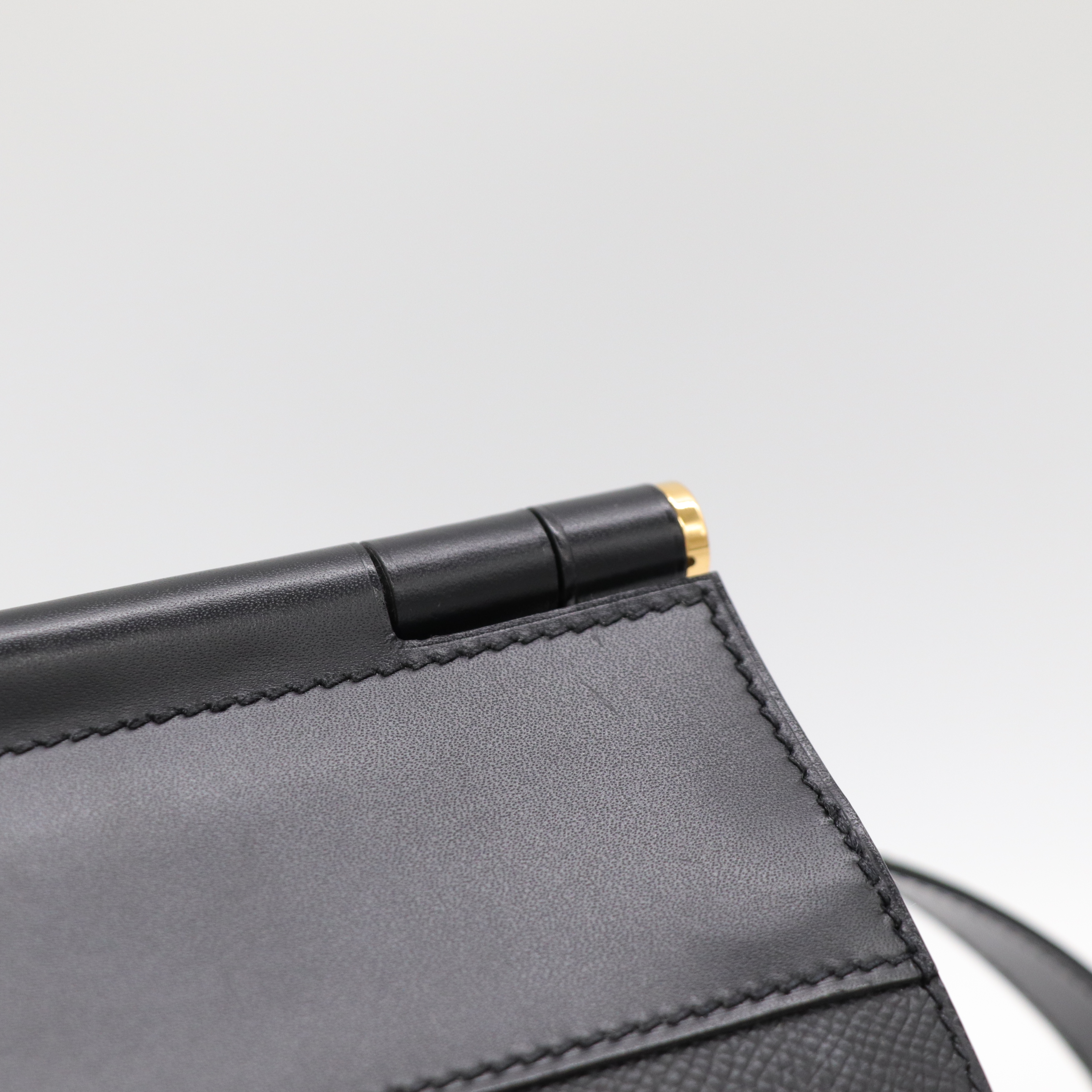 Hermès 愛馬仕 Sacabar  25 Box 牛皮 Epsom 牛皮  黑色 金釦 插銷包 肩背包-10