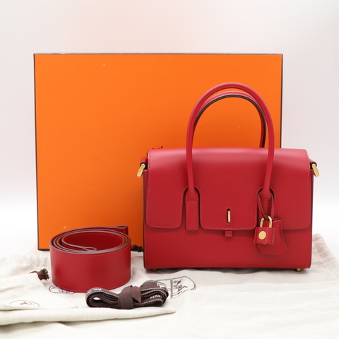 Hermès 愛馬仕 New Drag 蘋果紅 Swift 牛皮 手提包 醫生包 U 刻