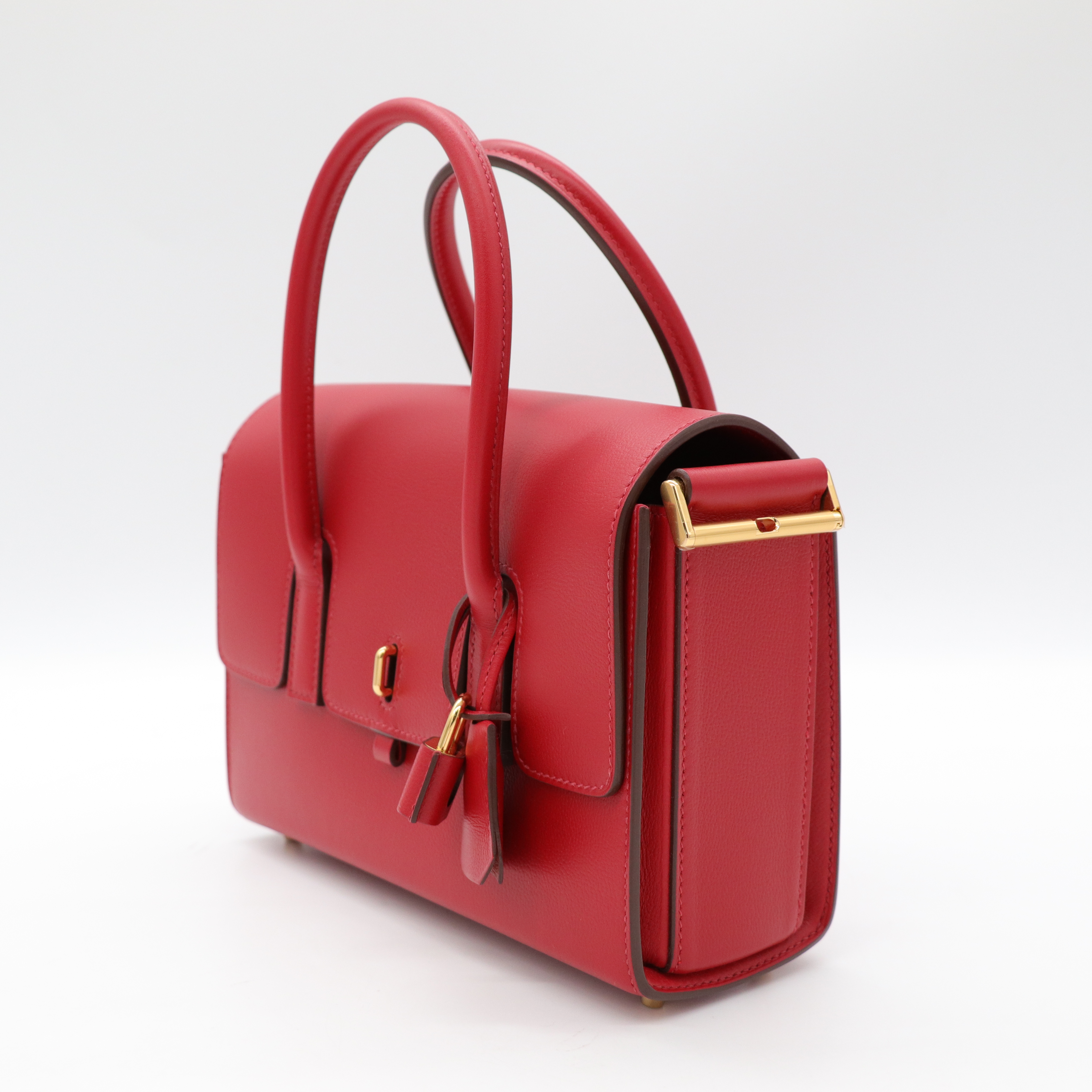 Hermès 愛馬仕 New Drag 蘋果紅 Swift 牛皮 手提包 醫生包 U 刻-3