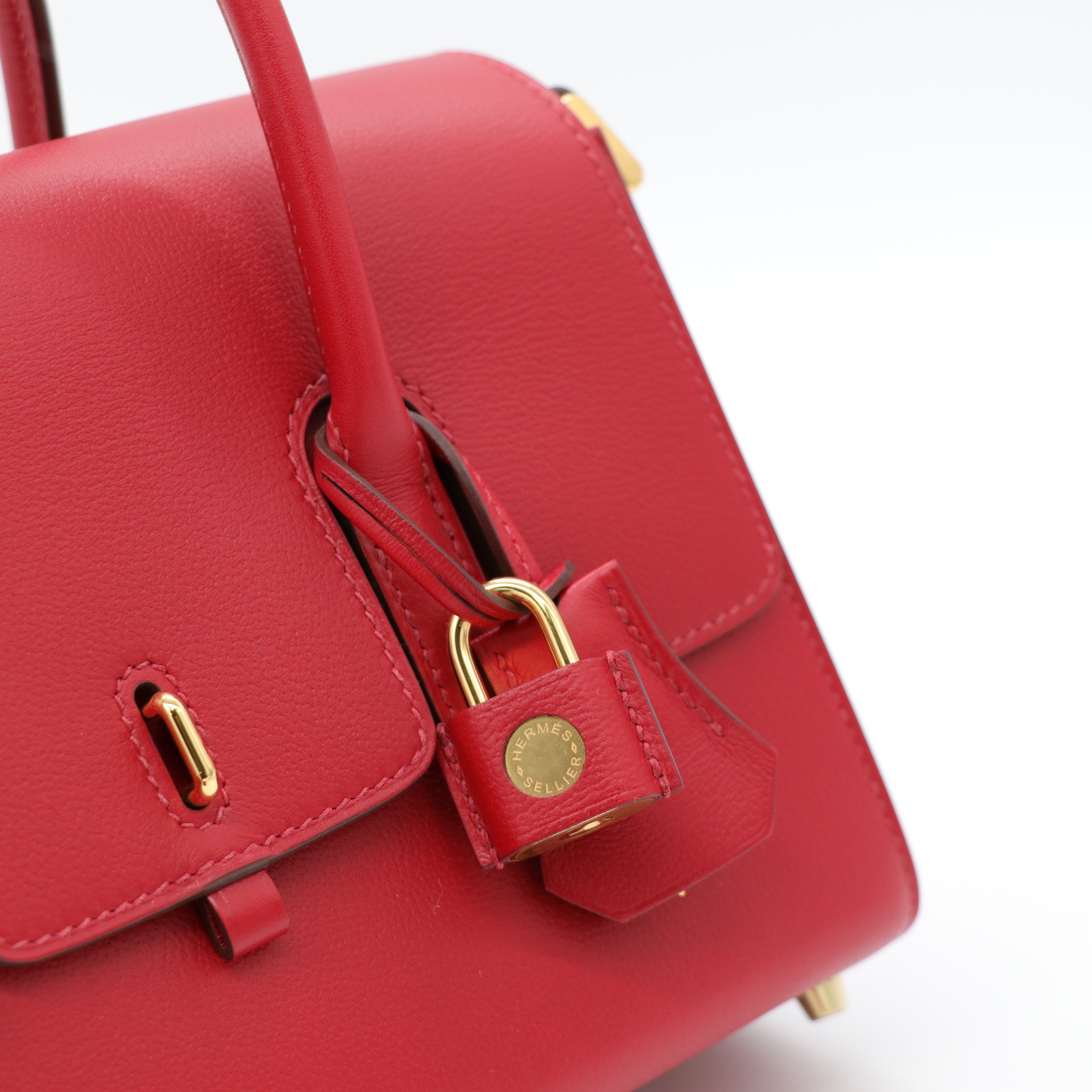 Hermès 愛馬仕 New Drag 蘋果紅 Swift 牛皮 手提包 醫生包 U 刻-6