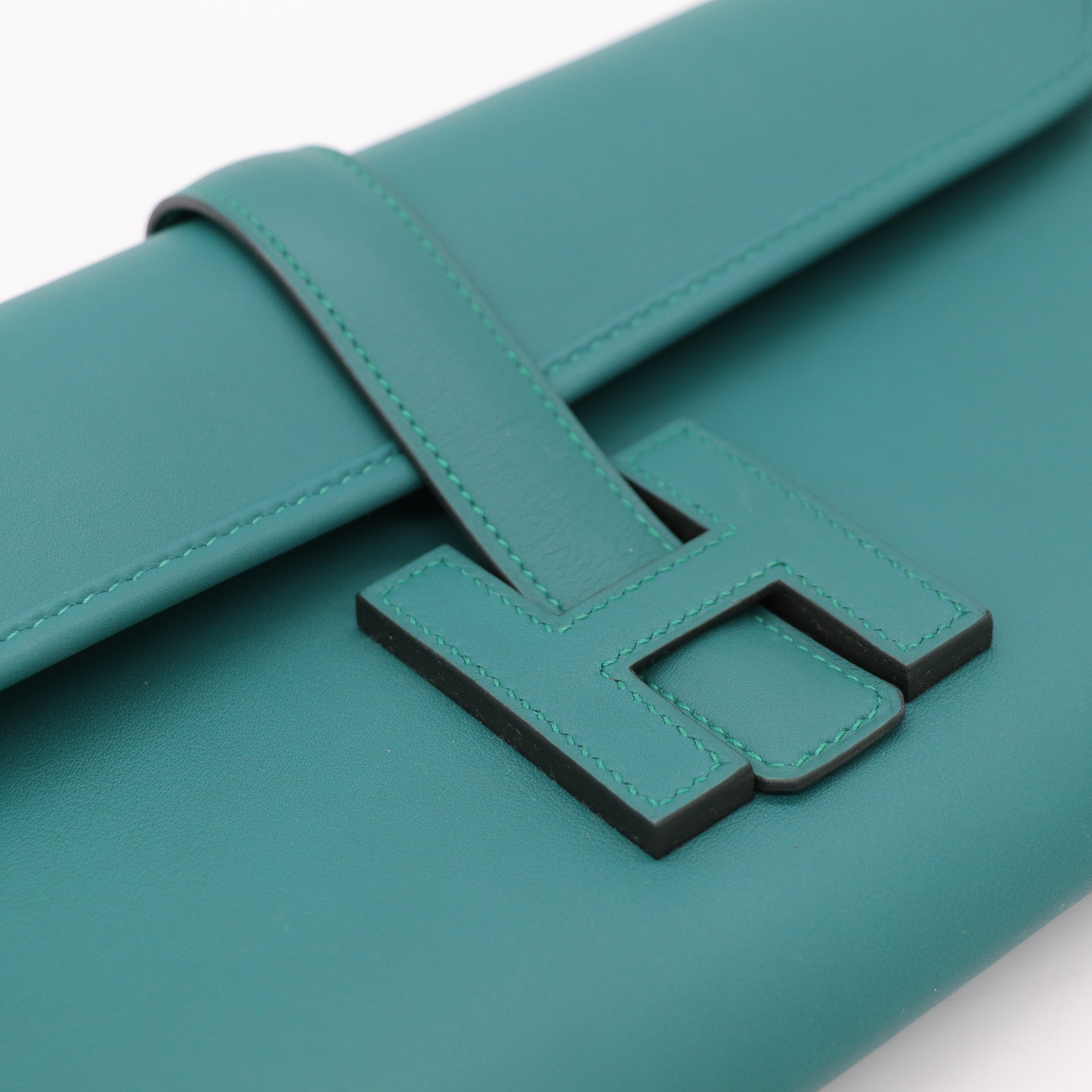 Hermès 愛馬仕 Jige Elan 29 Swift 絲絨綠 手拿包 A 刻-6
