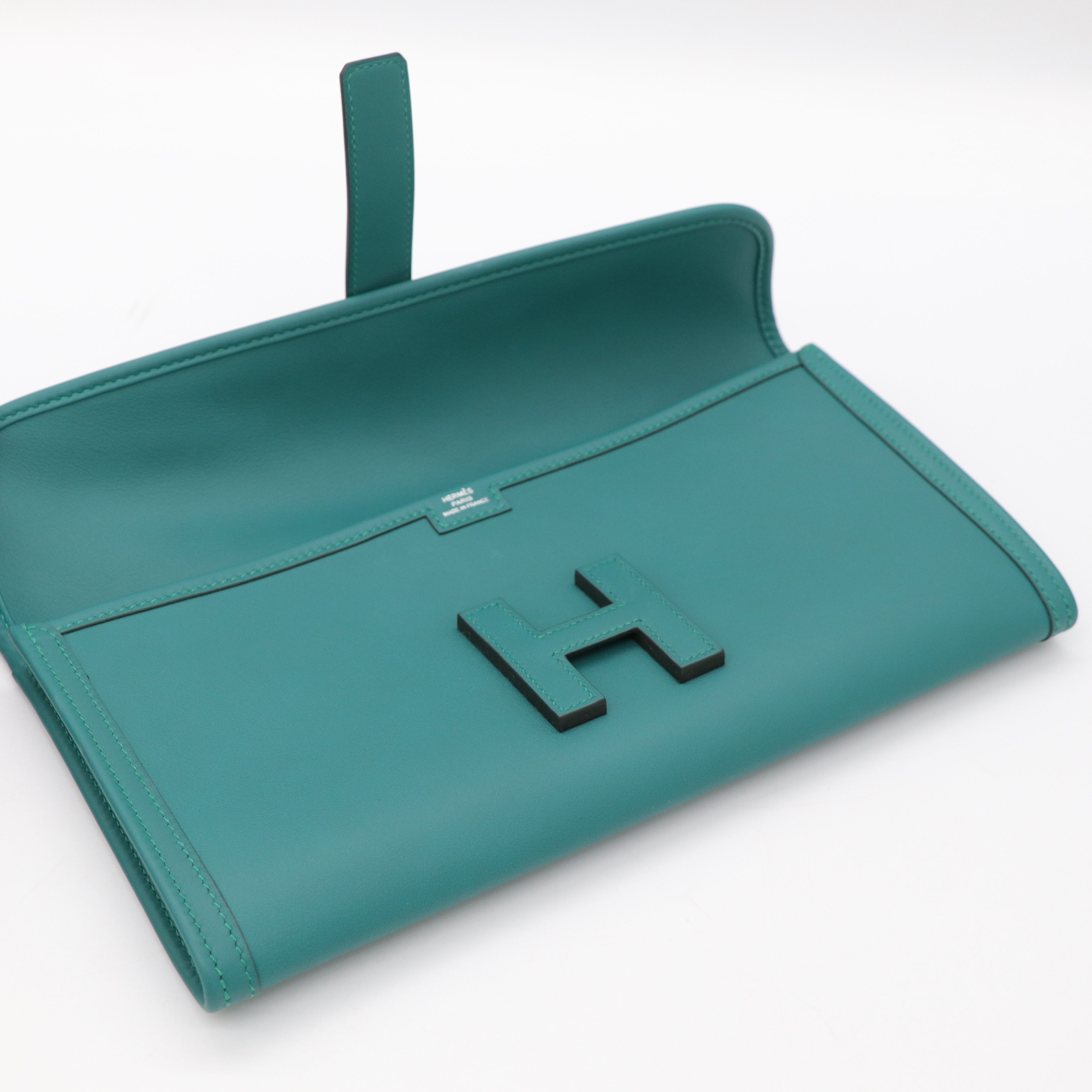 Hermès 愛馬仕 Jige Elan 29 Swift 絲絨綠 手拿包 A 刻-8