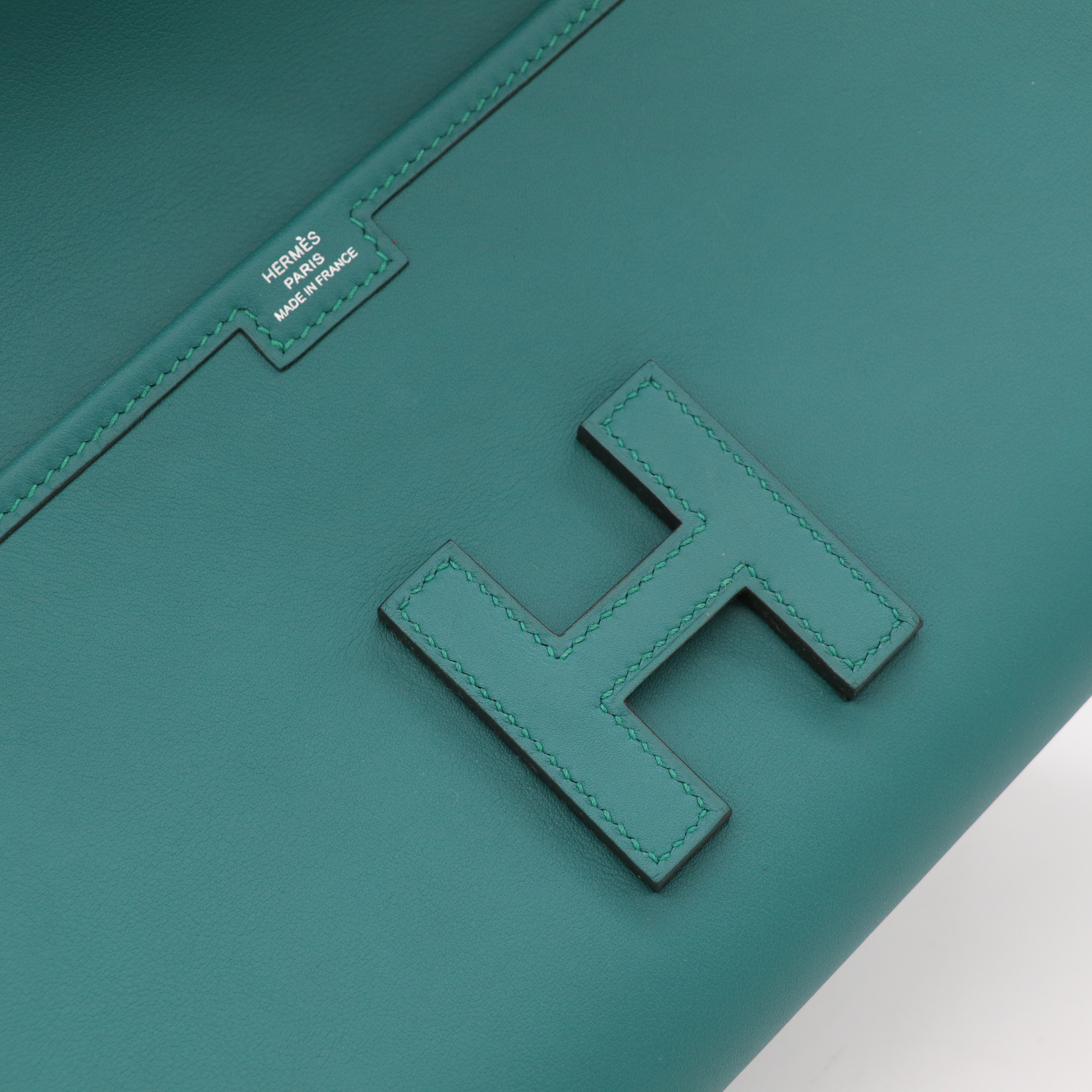 Hermès 愛馬仕 Jige Elan 29 Swift 絲絨綠 手拿包 A 刻-10