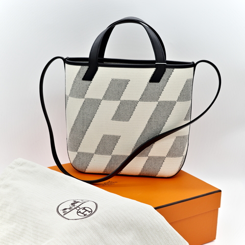 Hermès 愛馬仕 H LOGO 帆布皮革 斜背包