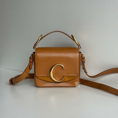 98新🆕 Chloé 克羅伊 C Bag Mini 焦糖棕