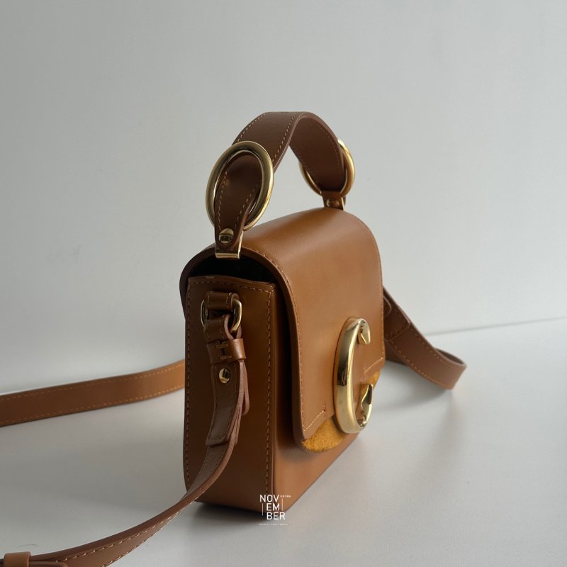 98新🆕 Chloé 克羅伊 C Bag Mini 焦糖棕-1