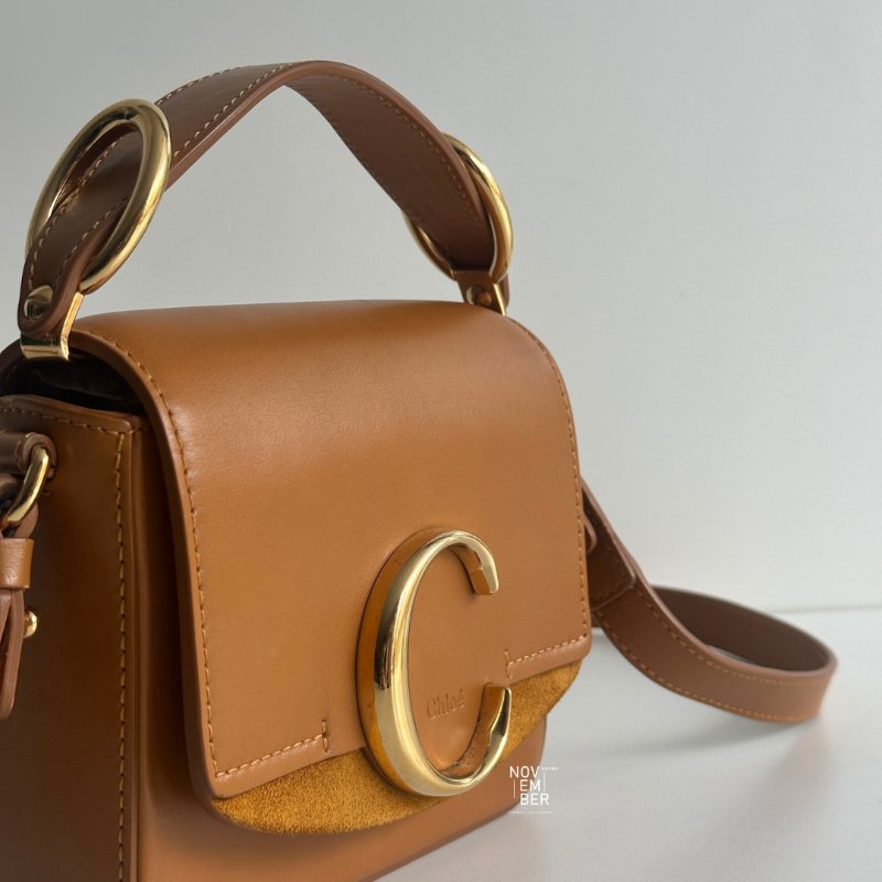 98新🆕 Chloé 克羅伊 C Bag Mini 焦糖棕-4