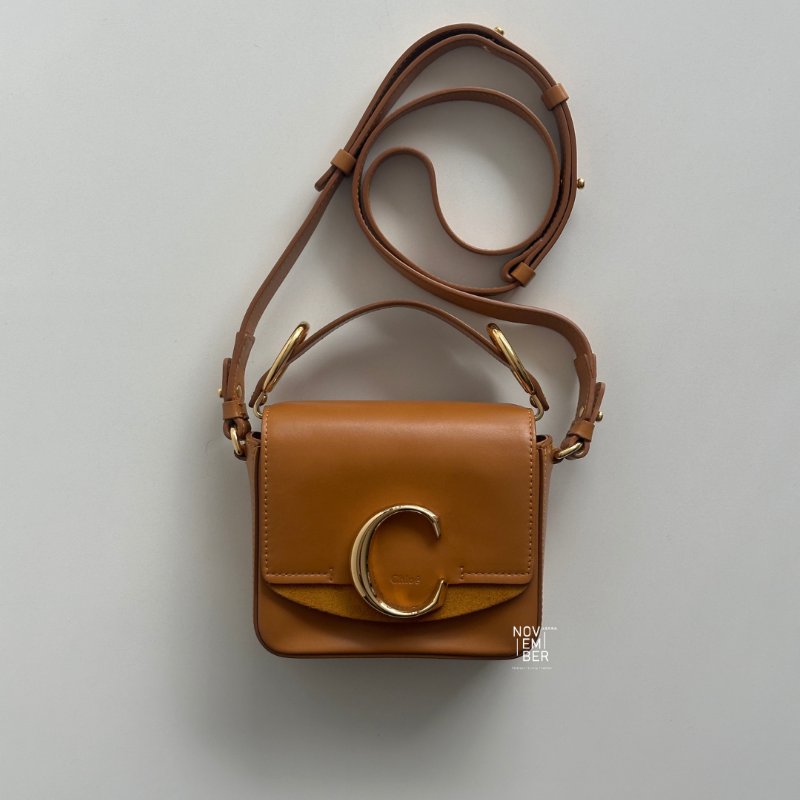 98新🆕 Chloé 克羅伊 C Bag Mini 焦糖棕-5