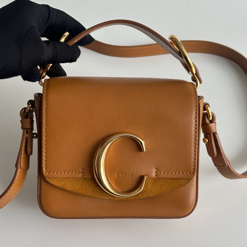 98新🆕 Chloé 克羅伊 C Bag Mini 焦糖棕-7