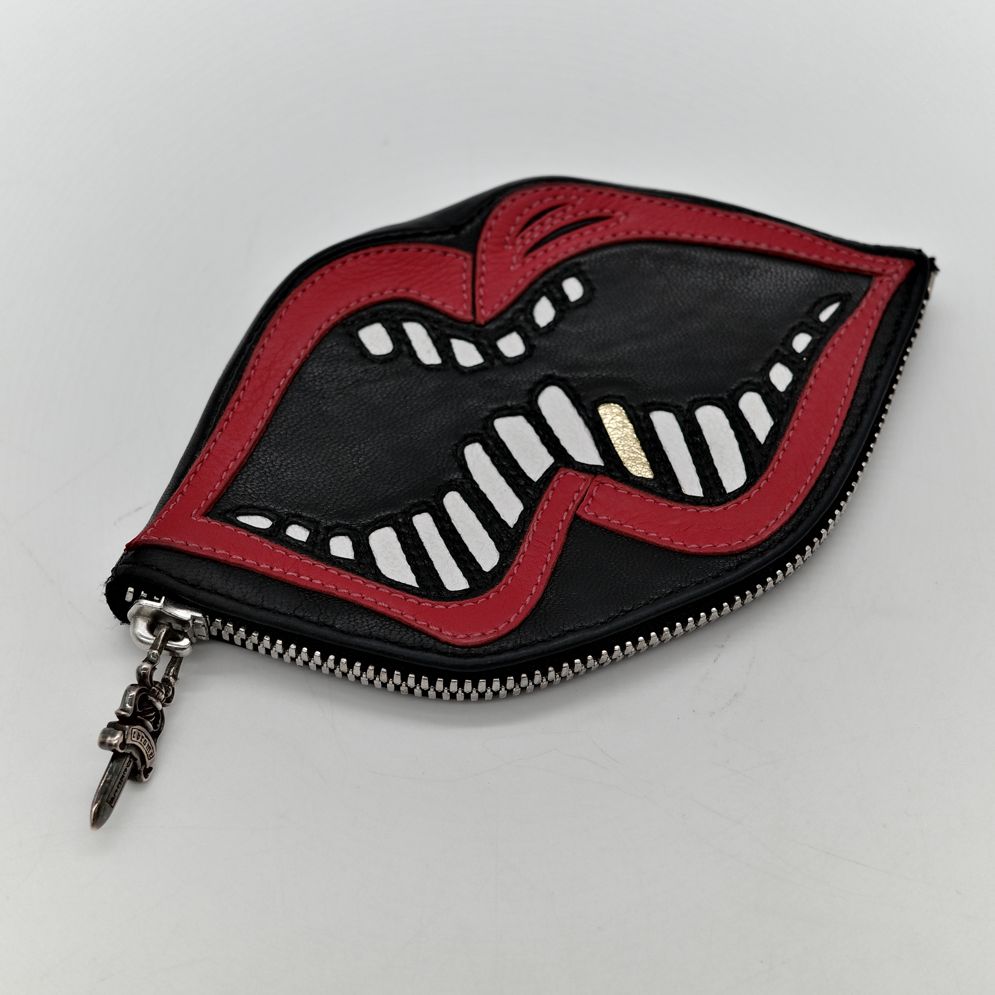 Chrome Hearts 克羅心 x Matty Boy Chomper 黑色 羊皮 拉鍊 零錢包-5