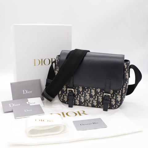 Dior 迪奧 Oblique 印花刺繡 拼牛皮 郵差包 信使包 斜背包