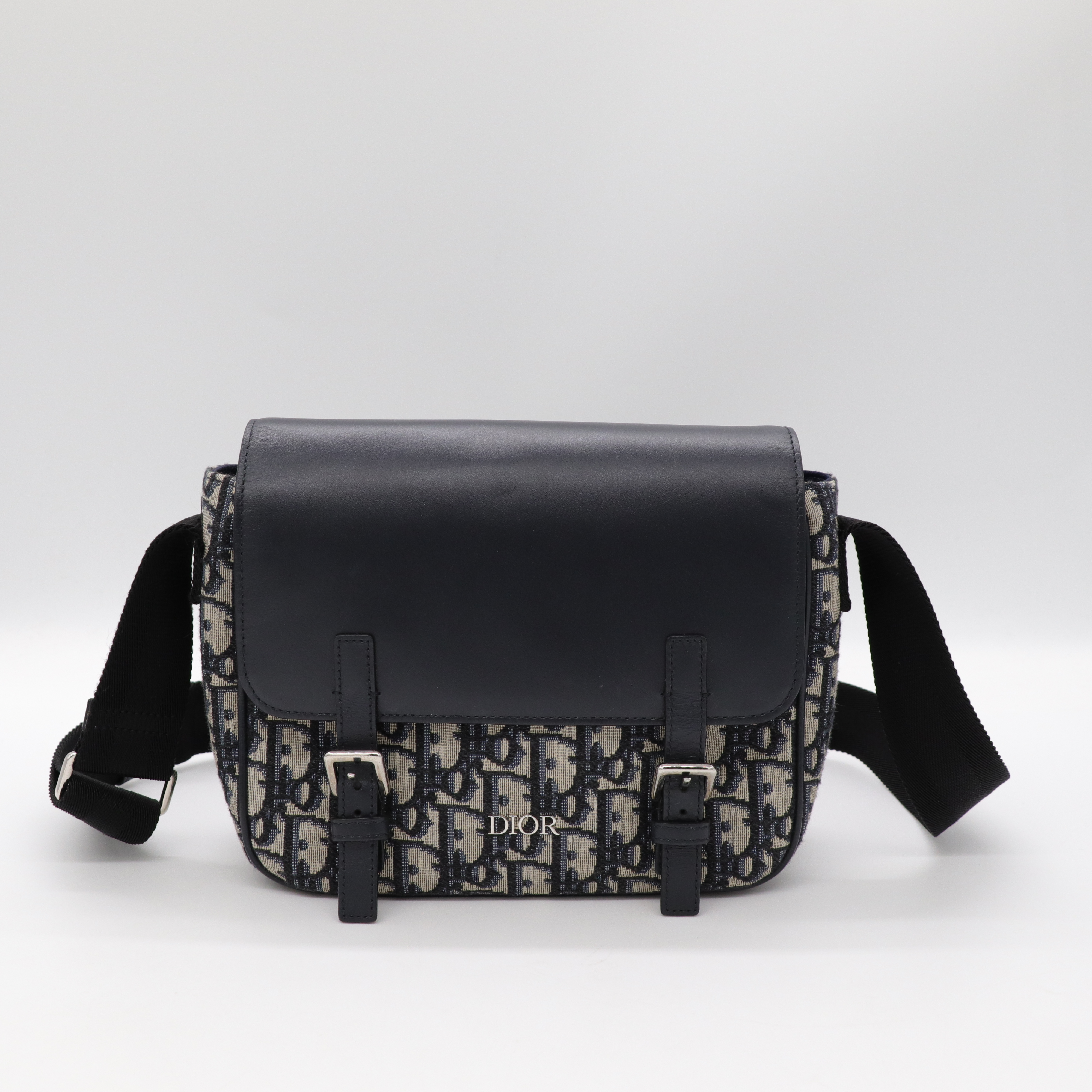 Dior 迪奧 Oblique 印花刺繡 拼牛皮 郵差包 信使包 斜背包-1