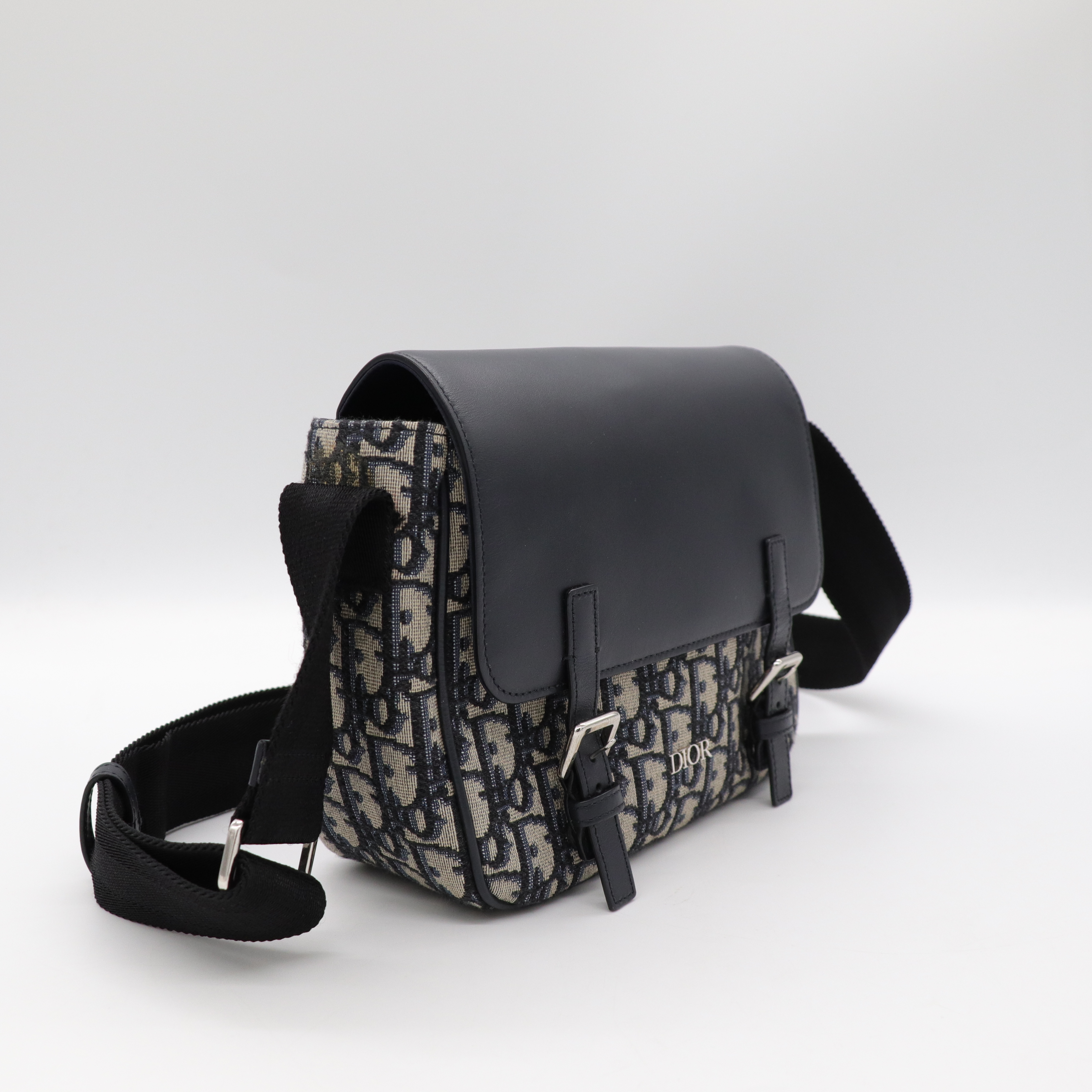 Dior 迪奧 Oblique 印花刺繡 拼牛皮 郵差包 信使包 斜背包-2