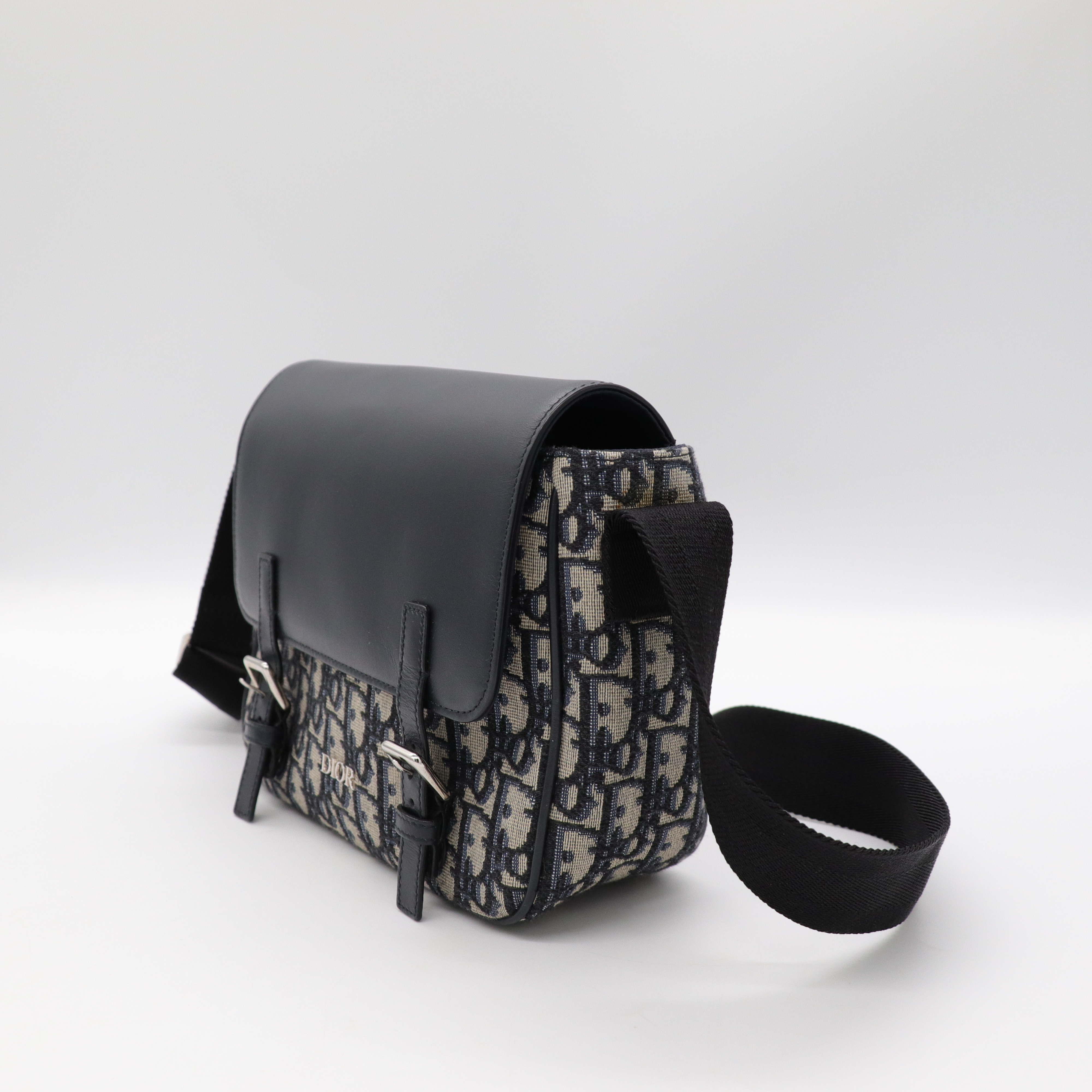 Dior 迪奧 Oblique 印花刺繡 拼牛皮 郵差包 信使包 斜背包-3