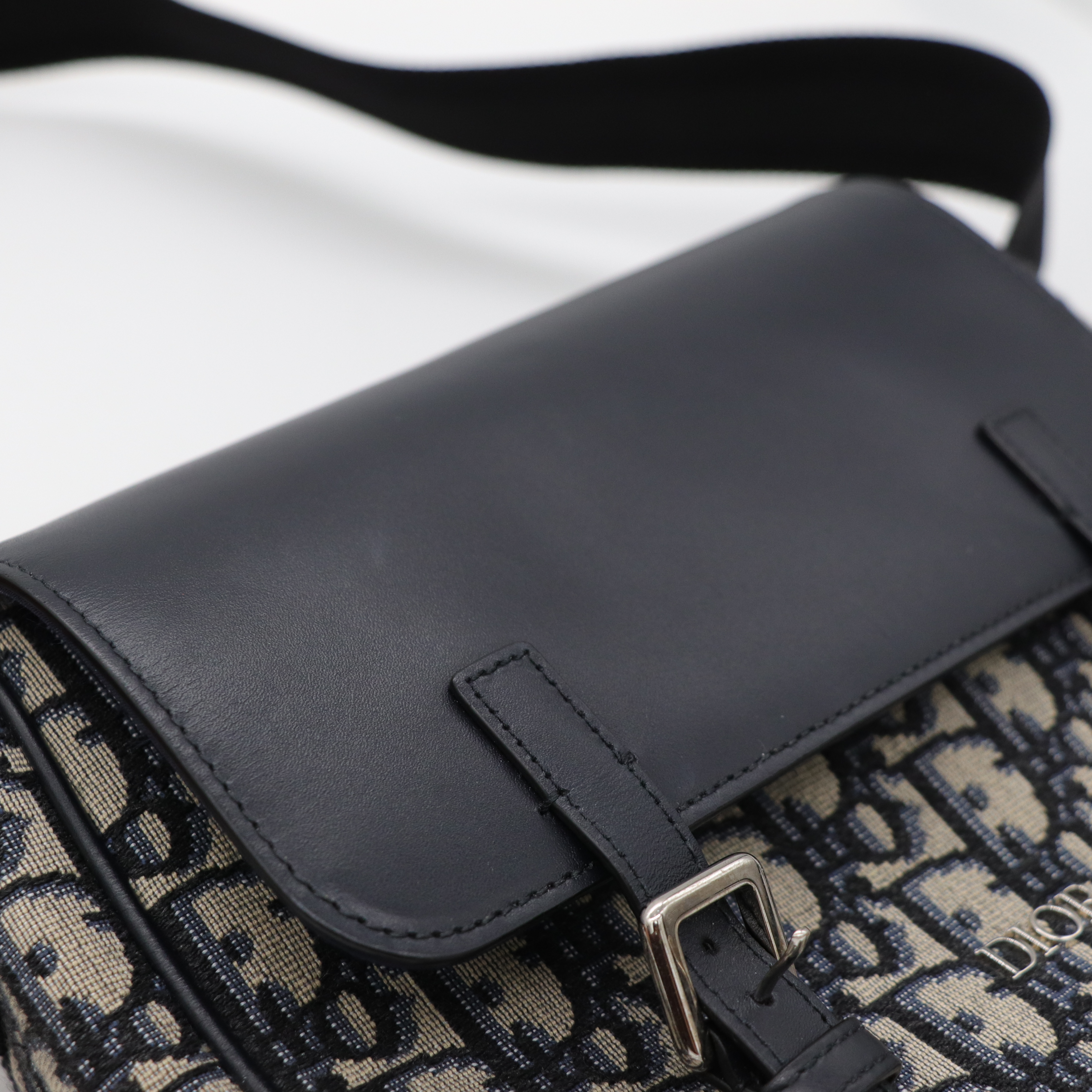 Dior 迪奧 Oblique 印花刺繡 拼牛皮 郵差包 信使包 斜背包-7