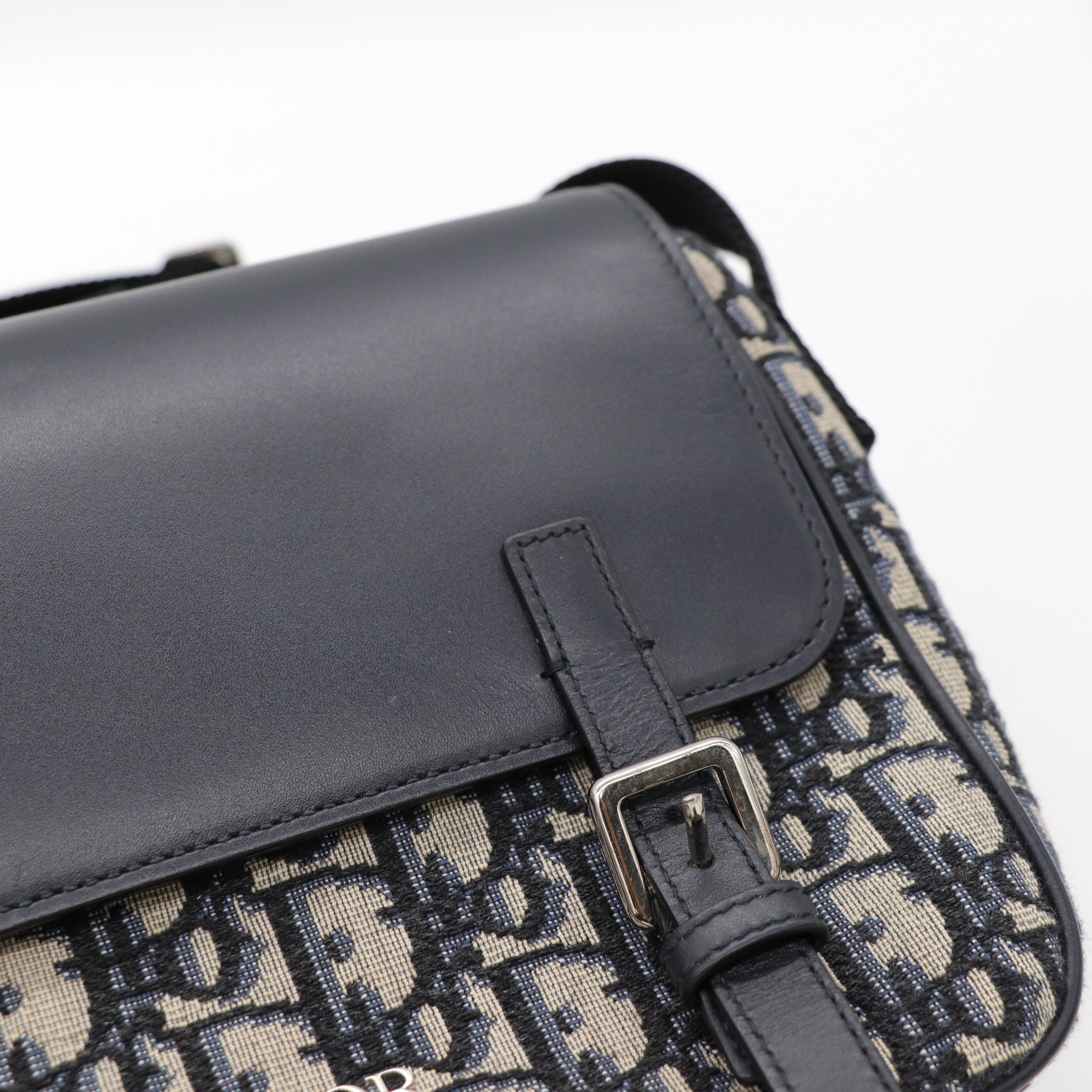 Dior 迪奧 Oblique 印花刺繡 拼牛皮 郵差包 信使包 斜背包-8