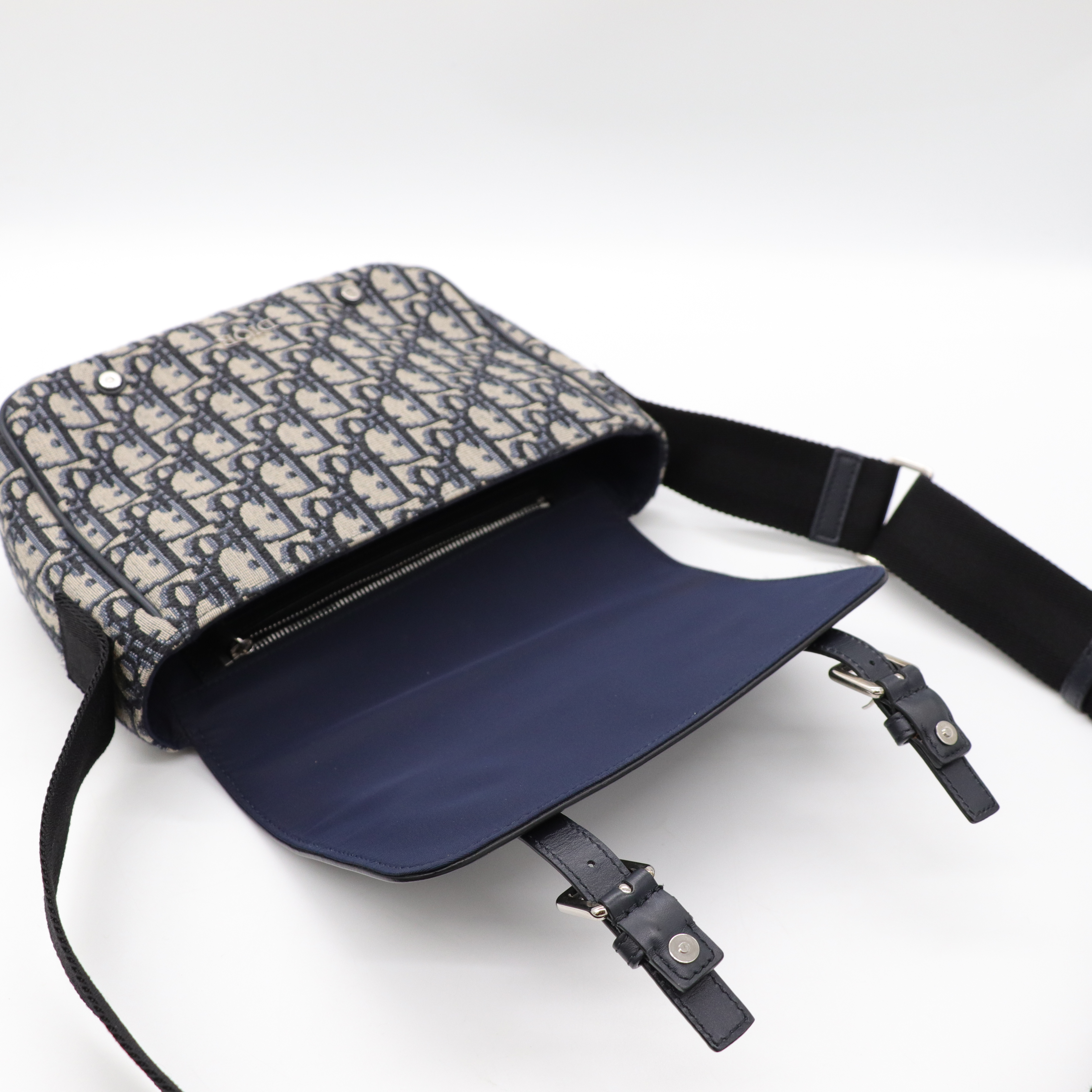 Dior 迪奧 Oblique 印花刺繡 拼牛皮 郵差包 信使包 斜背包-12