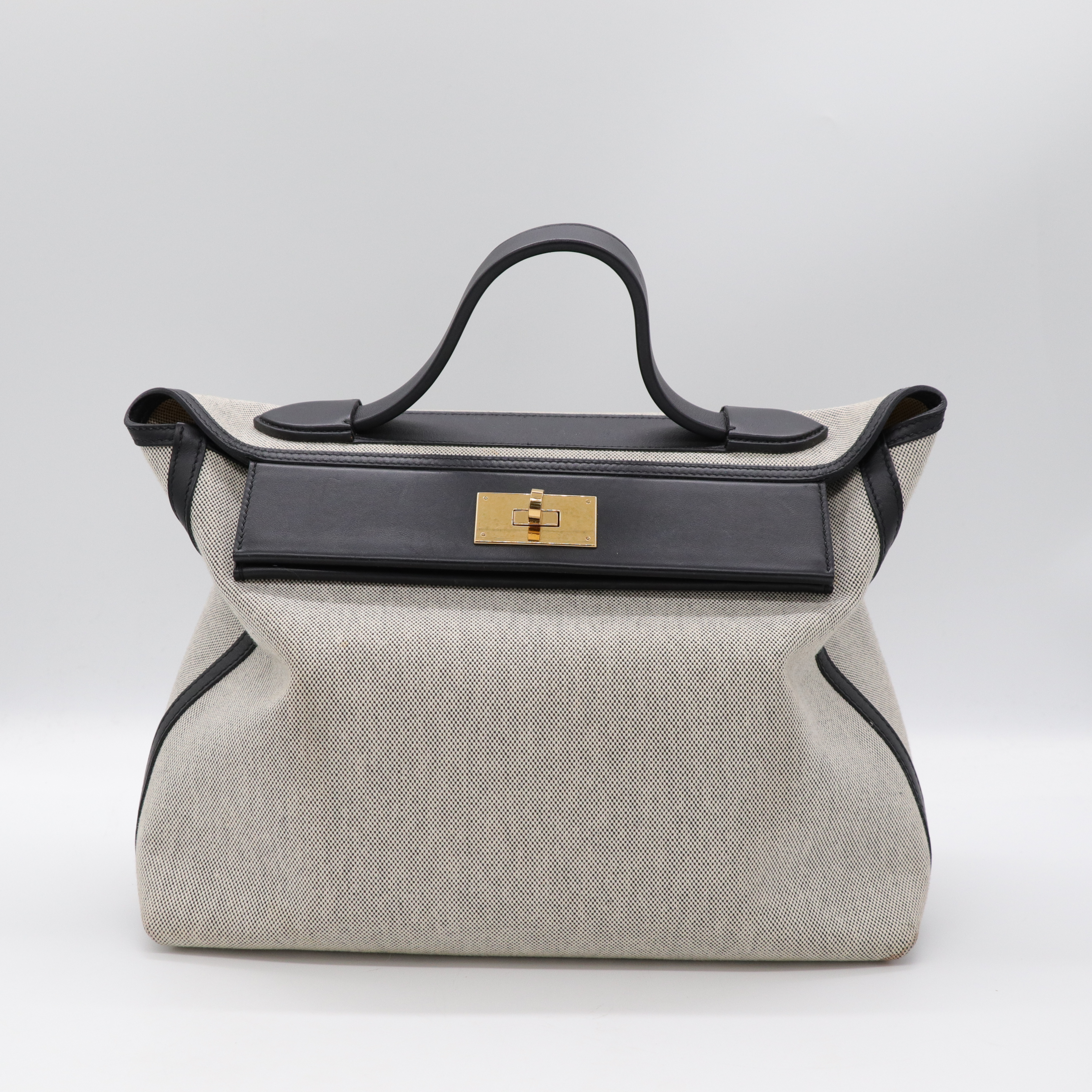 Hermès 愛馬仕 24/24  89黑色 Ecru色 Swift牛皮 Toile H 帆布 金扣 Z刻 2021年-1