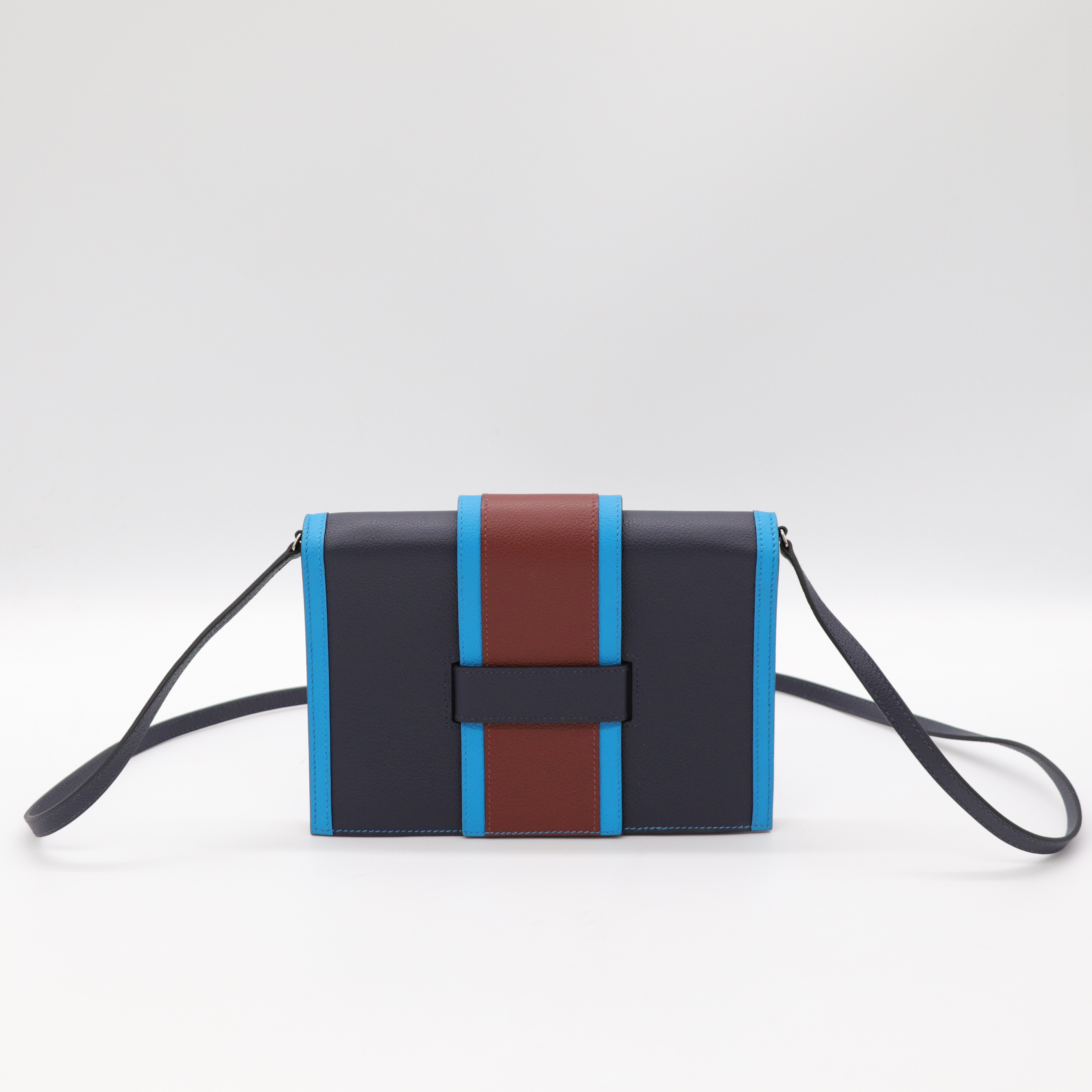 Hermès 愛馬仕 Passant H 靛藍色 x 坦桑尼亞藍 x  愛馬仕紅 Evercolor 牛皮  Passant H 斜挎包 Y 刻-9