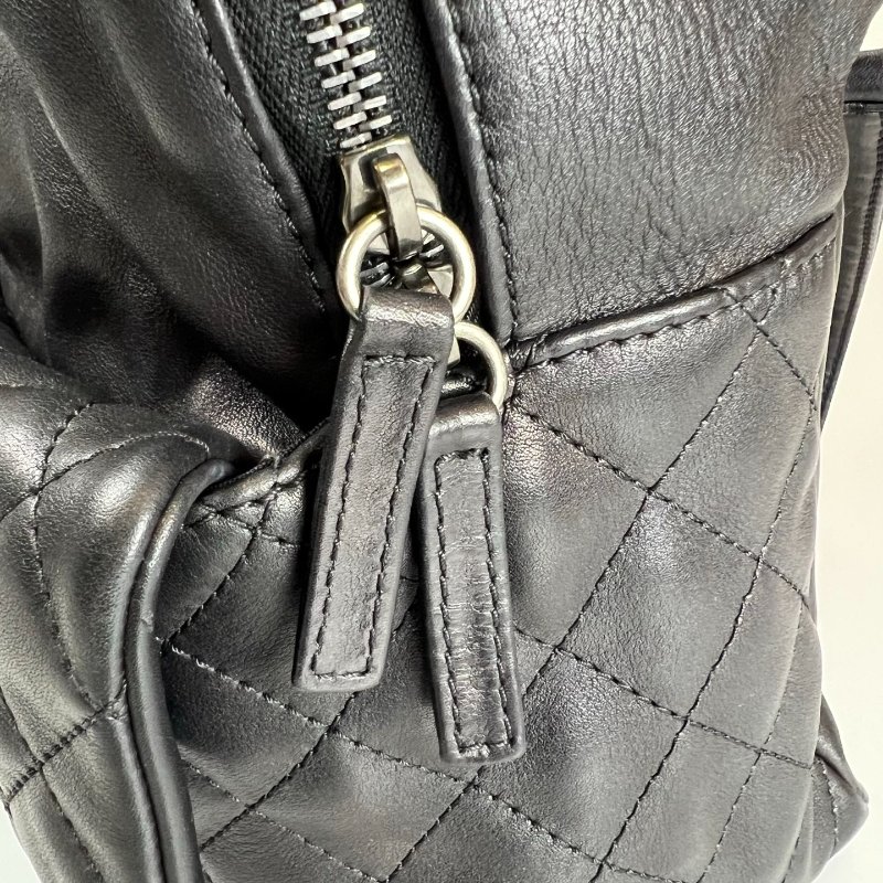 CHANEL 後背包牛皮黑 保卡款21開-11