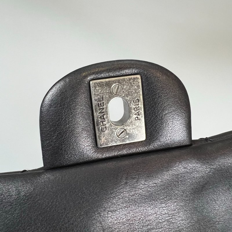CHANEL 後背包牛皮黑 保卡款21開-12