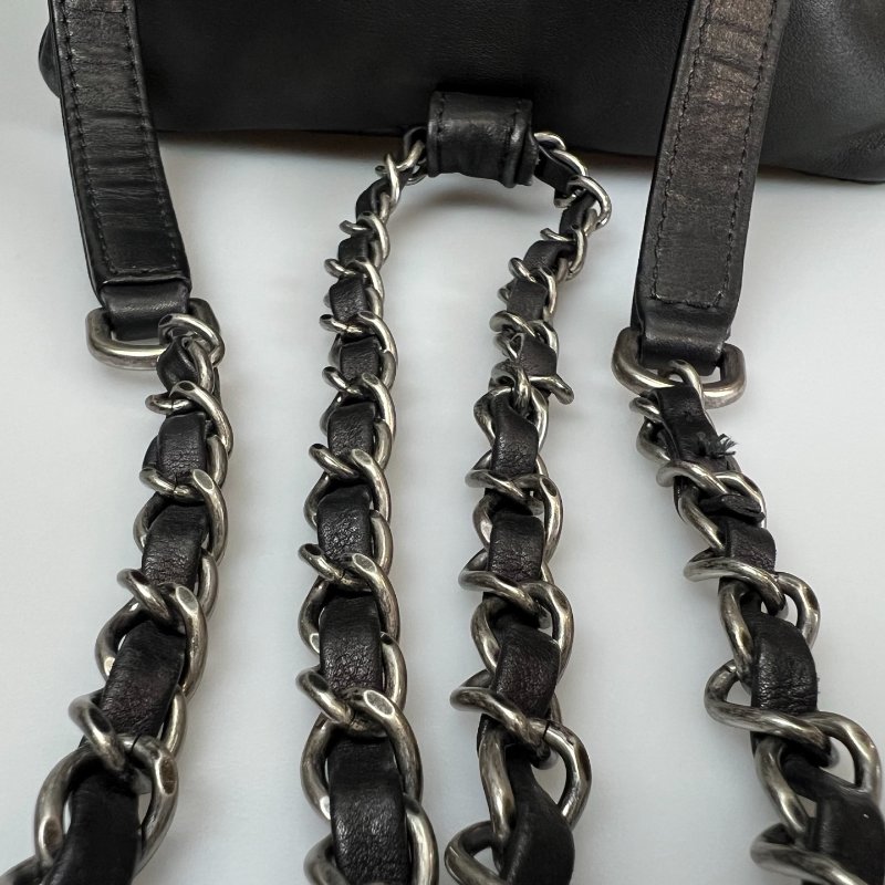 CHANEL 後背包牛皮黑 保卡款21開-13